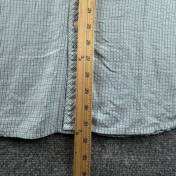 Quiksilver Black Blue XL Short Sleeve Check Rayon Polyester Streetwear Shirt Men - Picture 4 of 11